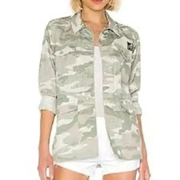 Mother The Loose Veteran Camo Jacket in Desert Print Size L - Picture 1 of 13